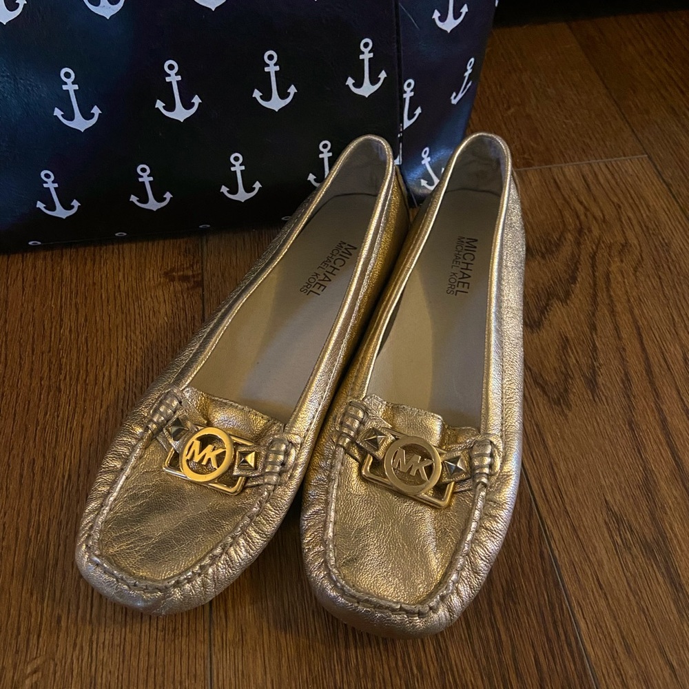 Gold Michael Kors flats